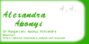 alexandra aponyi business card